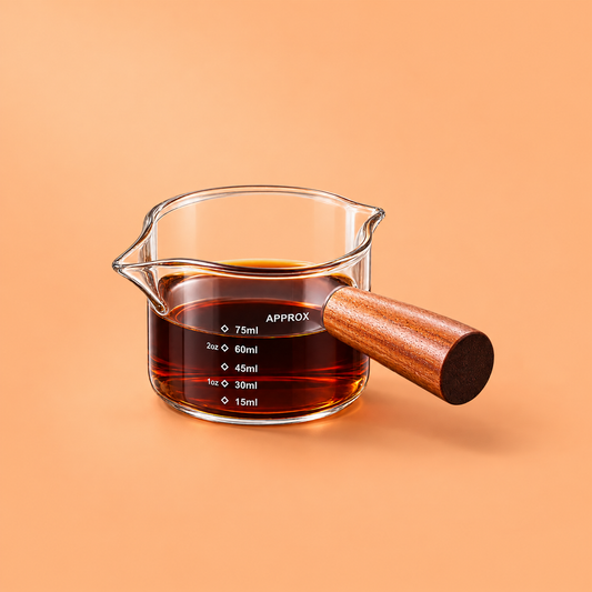 Espresso shot glass with Wooden Handle