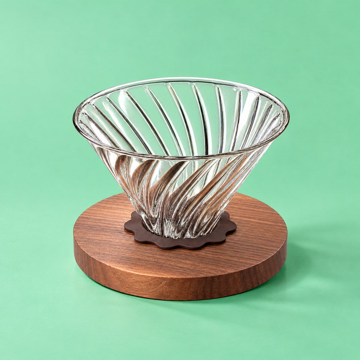 V60-02 Glass Dripper with Detachable Wooden Base